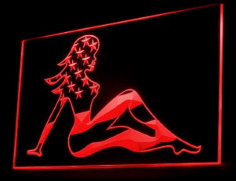 Sexy Lady Woman US Flag LED Neon Sign